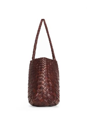 Burnt brown woven Santa Croce tote bag DRAGON DIFFUSION | 8892DGS5MATBRUCIATO